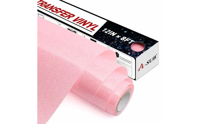A-sub Glitter Heat Transfer Vinyl 12 * 8ft - Rainbow-pink
