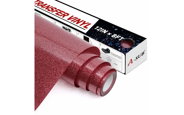A-sub Glitter Heat Transfer Vinyl 12 * 8ft - Red Glitter
