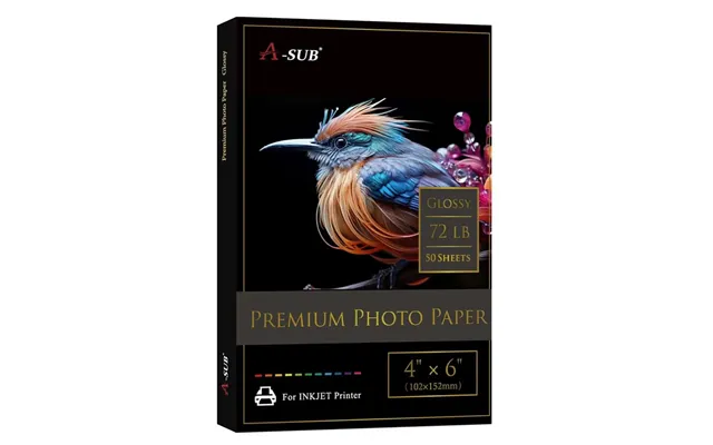 A-sub Glossy Photo Paper 260gsm 72lb,4 *6 ,50 Sheets L06 Tone -resin-coated
