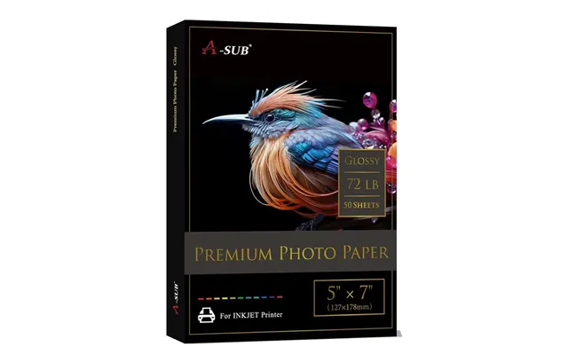 A-sub Glossy Photo Paper 260gsm 72lb,5 *7 ,50 Sheets L06 Tone -resin-coated