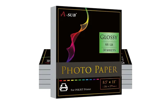 A-sub Glossy Photo Paper 8.5 X11 66lb 250gsm For Inkjet 300 Sheets-resin-coated