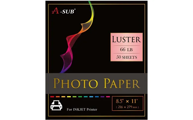 A-sub Luster Photo Paper 8.5 X11 66lb 250gsm For Inkjet 50 Sheets-resin-coated