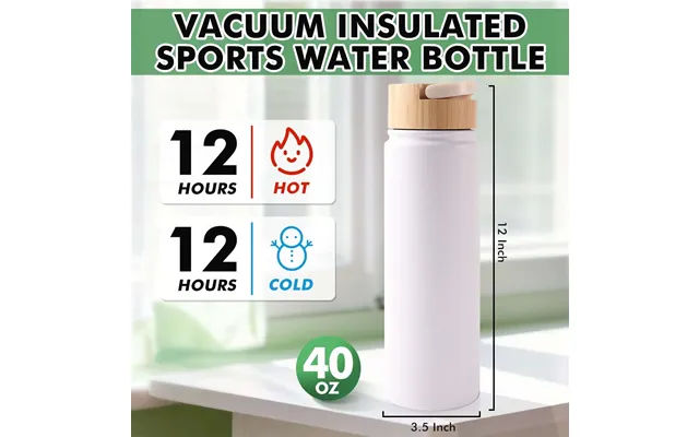 A-sub White Insulated Sports Water Bottle Blank For Uv Dtf, Waterslide & Uv Printing - 40oz