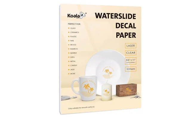 Clear Watersilde Decal For Laser Printer 10 Sheets 8.5x11 Inches