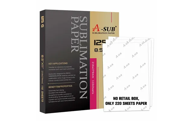 No Box Version A-sub 8.5 X 11 Sublimation Paper 125gsm,220sheets