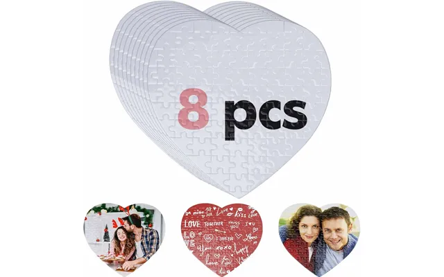 Sublimation Blank Puzzle Heart Shaped 8 Pcs 7.5 * 7.5 * 0.06 Inches - 8 Pcs