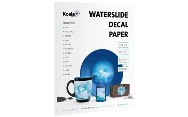 White Waterslide Decal For Inkjet Printer 25 Sheets