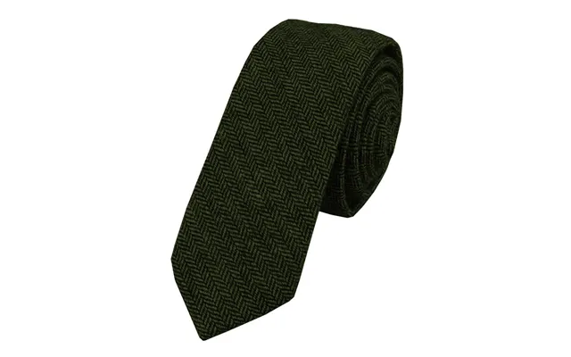Aesido Men's Modern Fit Herringbone Tie Set - Army Green