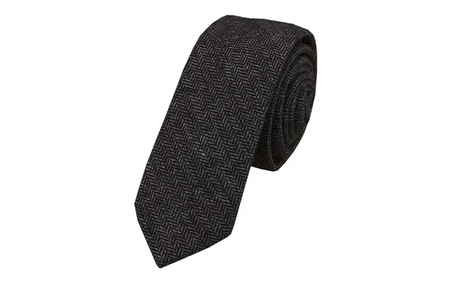 Aesido Men's Modern Fit Herringbone Tie Set - Black