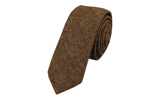 Aesido Men's Modern Fit Herringbone Tie Set - Brown