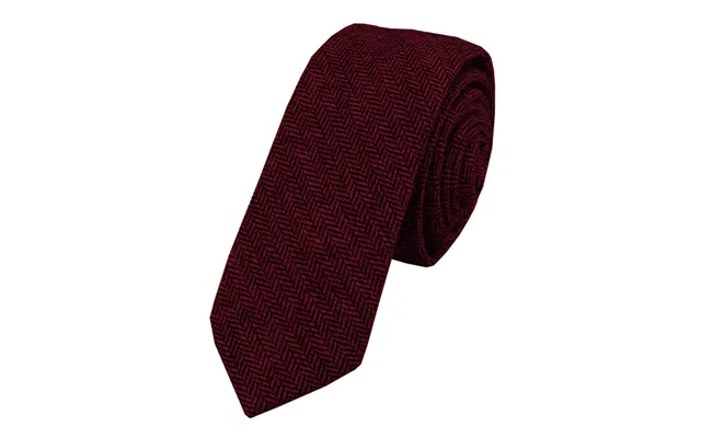 Aesido Men's Modern Fit Herringbone Tie Set - Burgundy