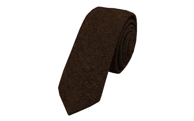 Aesido Men's Modern Fit Herringbone Tie Set - Coffee