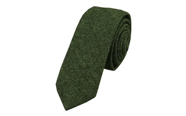 Aesido Men's Modern Fit Herringbone Tie Set - Green
