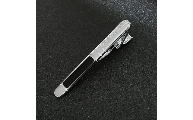 Classic Tie Clip For Men Black Or Silver With Dots And Stones - Black 10