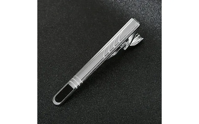 Classic Tie Clip For Men Black Or Silver With Dots And Stones - Black 6