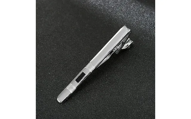 Classic Tie Clip For Men Black Or Silver With Dots And Stones - Black 7