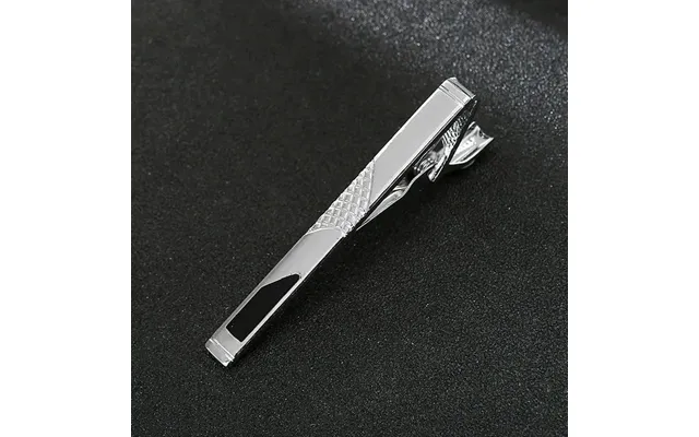 Classic Tie Clip For Men Black Or Silver With Dots And Stones - Black 8