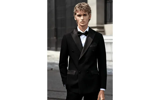 Men’s Black Double Breasted Suit Set Peak Lapel Blazer With Pants - Black 42r