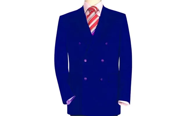 High Quality Royal Blue Men's Double Breasted Suits Jacket Blazer With Peak Lapels