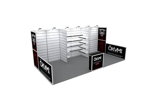 10x20 Portable Modular Aluminum Frame Trade Show Slat Wall Shelves Display Booth