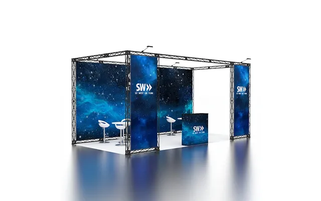 10x20 Tool Free Aluminum Portable Lightweight Modular Exhibition Seg Fabric Promotion Truss Display Booth