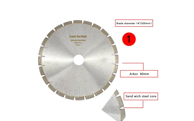 14inch 350mm Sandwich Steel Core Segments Wet Diamond Silent Granite Saw Blade For Granite Cutting