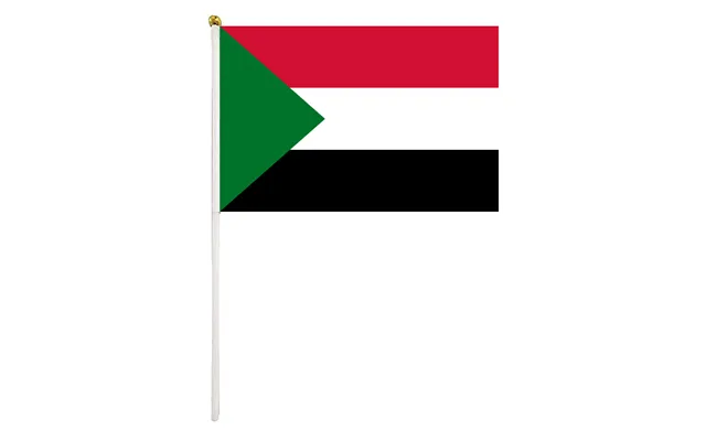14x21cm Sudan Hand Waving Flag Custom Polyester National Handheld Flag For Parade Party Festival Celebration Event Suppo