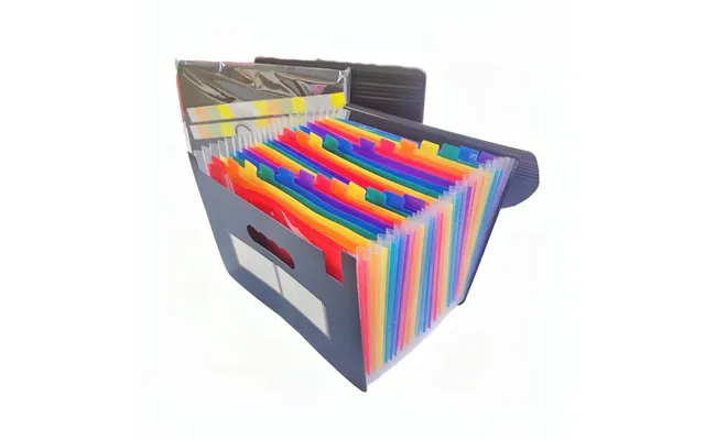 24 Pockets Colorful Pp Plastic Leather Manila Paper Cardboard Waterproof Document Folder Bag Expanding File Folder