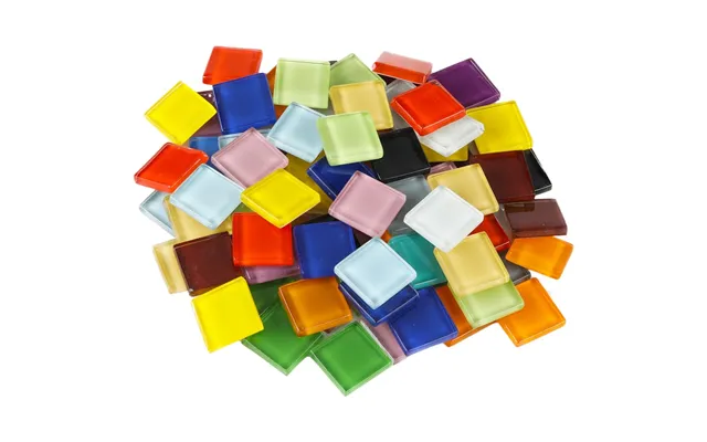 2cm Mixed Color Square Crystal Glass Mosaic Tile Diy Craft Hobby For Kids Red Blue Green Purple White Black