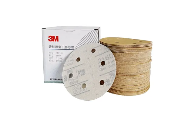 3m216u 5-inch 125mm 125 Grit 100 Mesh Abrasive Sandpaper Discs 100 Pieces Box Wear-resistant & Durable For Car Sanding