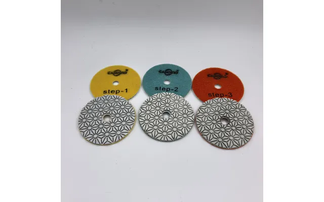 4 Inch 3 Steps Snow Shape Diamond Polishing Pads Tools For Granite Marble Quartz