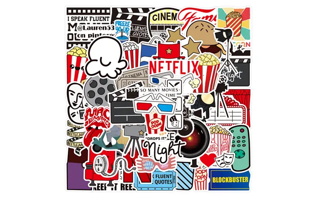 50pcs Movie Props Supplies Scenes Vinyl Decorative Sticker For Home Wall Room Laptop Waterproof Party Stickers