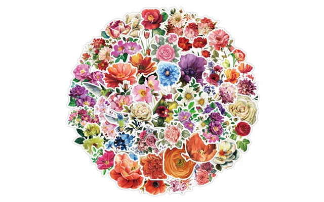 50pcs Vintage Beautiful Flower Graffiti Stickers For Luggage Bottle Laptop Wall Window Waterproof Fresh Flowers Sticker