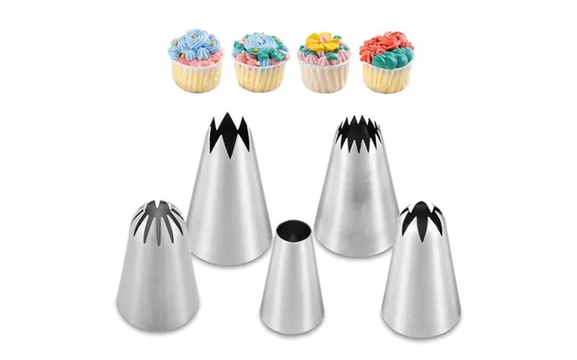 5pcs Wholesale Stainless Steel Nozzle Cake Baking Icing Piping Tips Cake Decorating Pastry Nozzles Piping Tip Sets