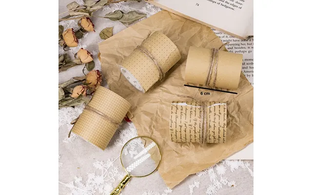 60mmx3m Kraft Paper Tape Tefancir Series Creative Hand Account Retro Diy Decorative Self Adhesive Stickers Roll