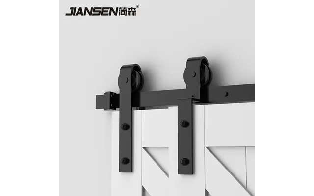 6.6ft 2m Barn Door Single Track Exterior Heavy Duty Rolling Industrial Bypass Iron Double Kit Sliding Barn Door Hardware