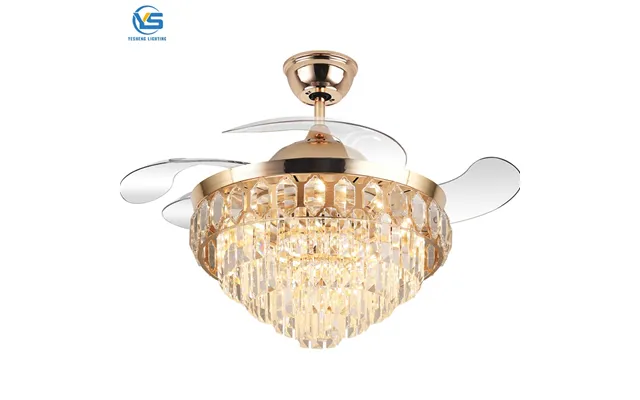 754i 42-inch Remote Control Ceiling Fan With 3 Blades And Crystal Chandelier Dc Motor Contemporary Ceiling Fan With Ligh