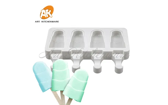 Ak 4 Cavities Round Shape Silicone Baking Tools Cake Pop Chocolate Candy Moulds Ice Cream Molds
