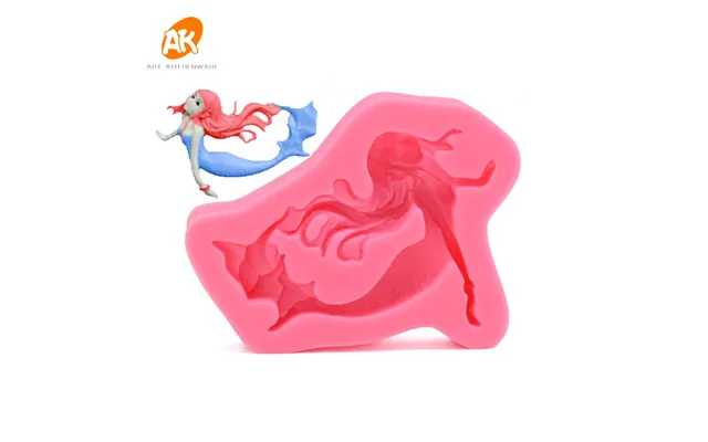 Ak Mermaid 3d Silicone Cake Molds Cake Decorating Supplies Tools Diy Fondant Mold Chocolate Candy Moulds Sm-581