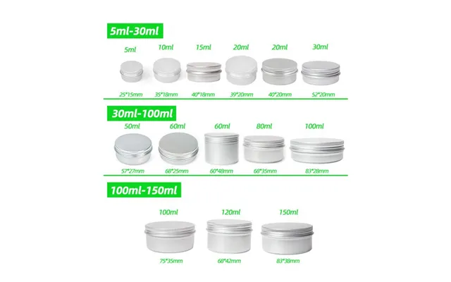 Aluminum Candle Tins With Screw Cap Lid 15ml 20ml 30ml 50ml 60ml 80ml 100ml 120ml 150ml 200ml 4oz Cosmetics Jars Sealing