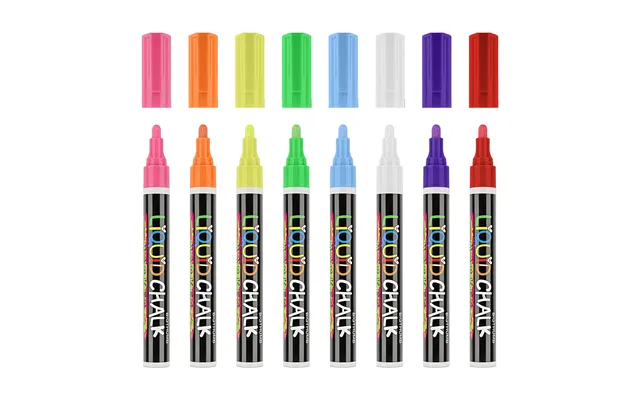 Assorted Erase Bright Colors Water Erasable Reversible Tips Liquid Chalk Marker Pen Set