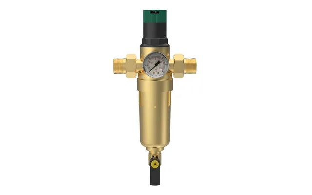 Brass Whole House Back Wash Spin Down Water Filter System With 40 Micron Mesh Filter And Water Pressure Regulator 3 In 1