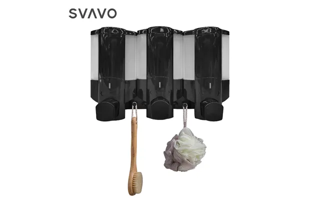 Cheap Price Bathroom Accessories Wall Mounted Triple Conditioner Shampoo Body Wash Dispenser Plastic Black Manual Soap D