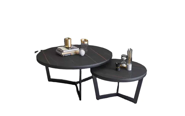 Cheap Round Coffee Table Set Of 2 Glass Top Wood Modern Small Black Nordic Round Coffee Table