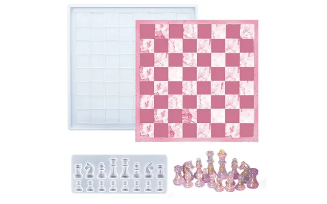 Chess Board Resin Mold Set 1 Piece Chess Silicone Mold Casting Mold Epoxy Resin Suitable For Diy Art Making White