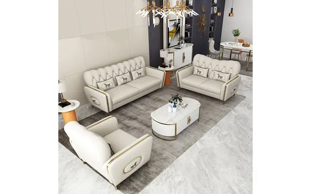 China Manufacturer Modern Luxury Living Room Furniture Genuine Leather 1 2 3 Seater I Shape Sofa Set