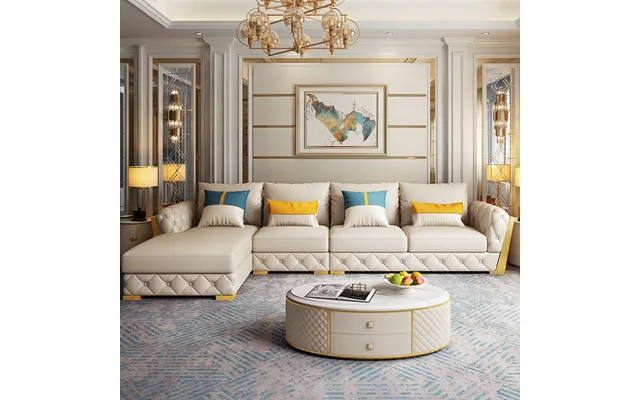 China Manufacturer Wholesale Couches Living Room Furniture Luxury Unique Leather Upholstered Sofa Set