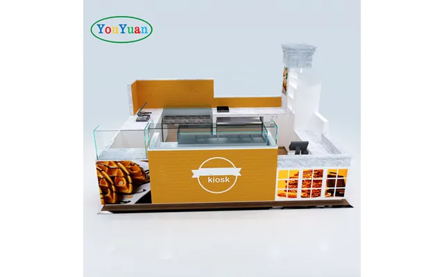 Colorful Modern Bubble Tea Kiosk And Fast Food Kiosk In Mall Coffee Display Kiosk Design Juice Bar Counter