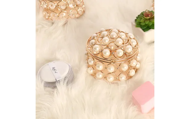 Creative Gold Crystal Pearl Storage Box New Home Decoration For Back To School Candy Cosmetic Glass Jar