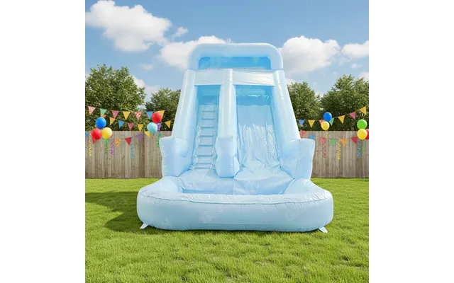 Custom Commercial Large Light Blue Inflatable Water Slide Kids Slide With Pool